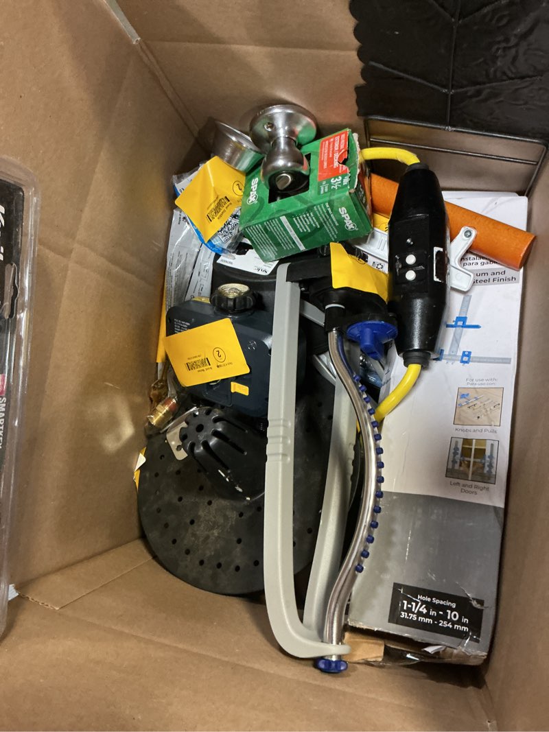 mixture of small miscellaneous loose tools,screws,latches home repair accessories 