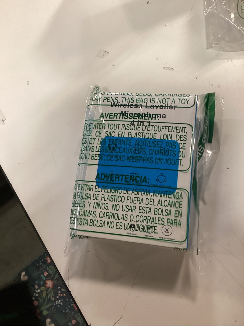 Condition photo showing Good Condition for Wireless Lavalier Microphone for iPhone/Android Phones/Cameras/Computers - A 4-in-1 Portable lavalier Microphone Suitable for Video Recording, Audio Recording, vlogging, TikTok, etc., in Black