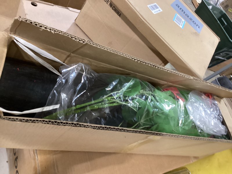 Condition photo showing Good Condition for giegxin 1 pack 4 ft artificial hibiscus tree fake with 14 flowers hibiscus tree with base silk faux flowers realistic plant for front porch patio office indoor outdoor wedding decor (red) red 1