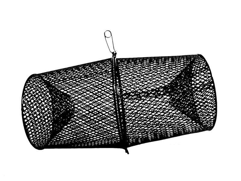 frabill torpedo minnow trap | heavy-duty steel mesh | two-piece minnow trap vinyl-dipped steel