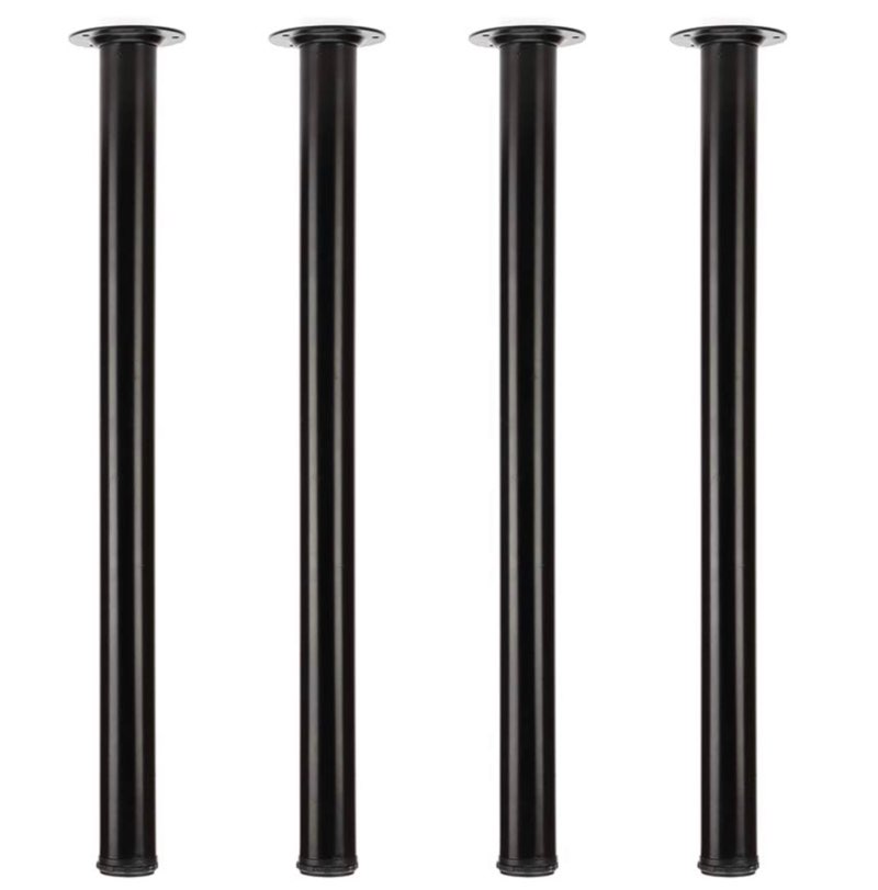 QLLY 30 inch Adjustable Tall Metal Desk Legs, Office Table Furniture Leg Set, Set of 4 (30 inch, Black)