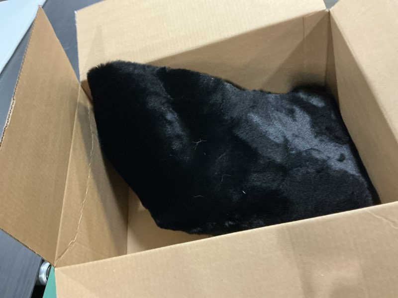 Condition photo showing Good Condition for ThreadGlobe Fluffy Faux Rabbit Fur Rug Runner 2'x6', Ultra Soft & Non-Slip Rugs for Bedroom, Living Room, Nursery, No Shedding Machine Washable Rug, Black, 2x6 Ft Black 2' x 6'
