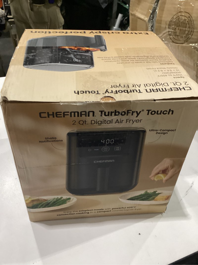 Condition photo showing New/Like New for chefman turbofry hot air fryer - 1.89l - black - rj38-2ta-black-ca