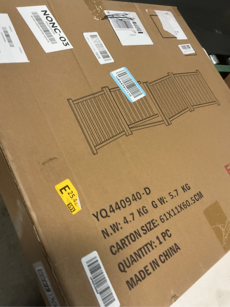 Condition photo showing New/Like New for yocan paint-free wooden freestanding dog gates with door for the house,doorways, stairs,wood dog fences indoor pet gate,step over fence-4 panel ?4 panels with door?23.6"h