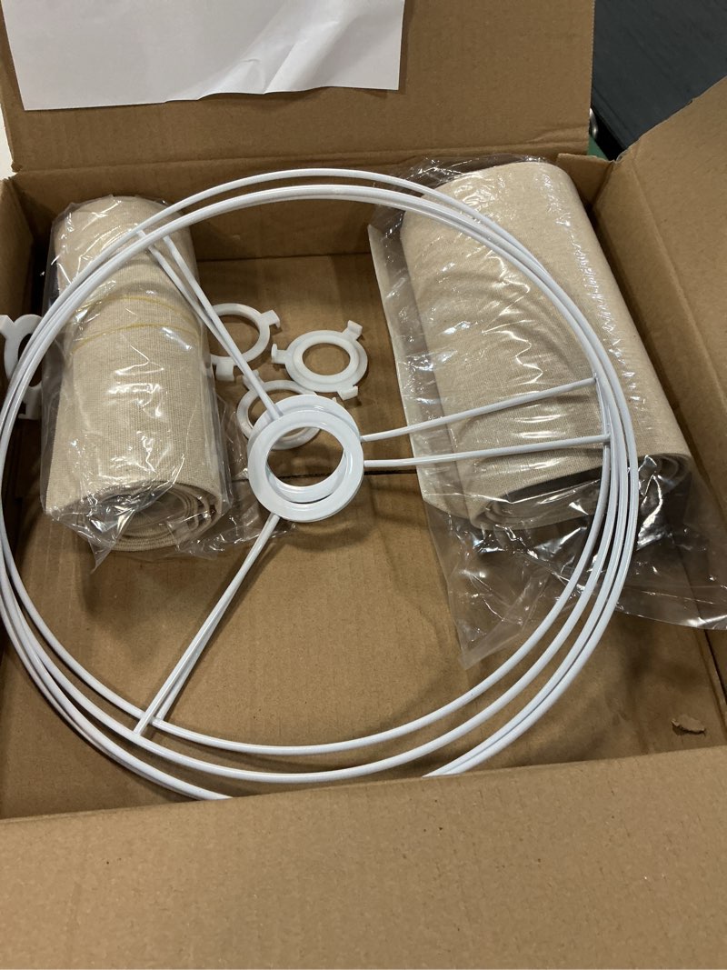 Condition photo showing New/Like New for patikil drum lamp shades set of 2, 12"x12"x8" linen lamp shade easy assembly lampshade for table lamps floor lamps pendant lights, cream 2 cream