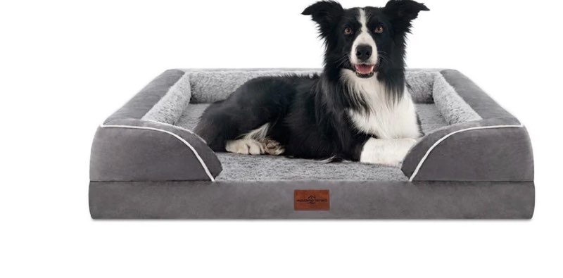 Comfort Expression Waterproof Orthopedic Foam Dog Beds for Extra Large Dogs Durable Dog Sofa Pet Bed Washable Removable Cover with Zipper and Bolster