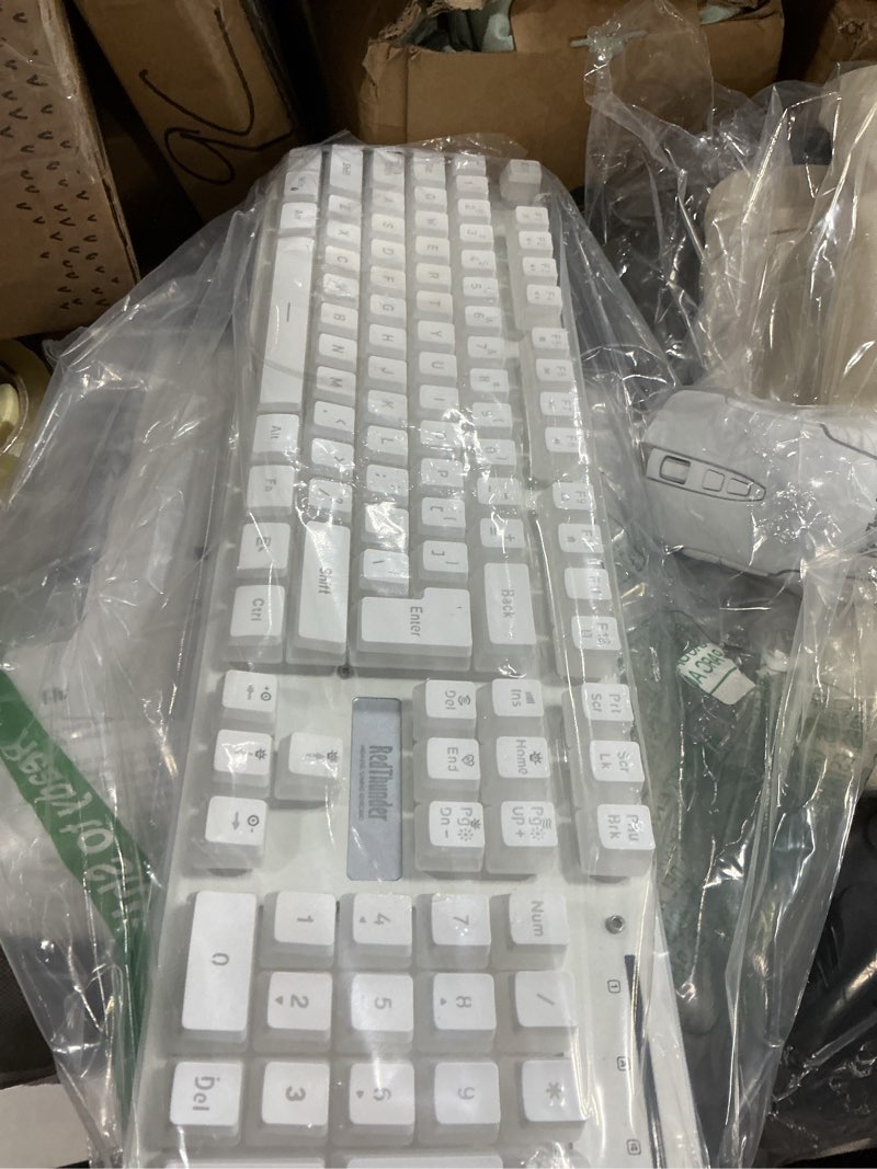 Condition photo showing Good Condition for RedThunder K10 Wireless Gaming Keyboard and Mouse Combo, RGB Backlit Rechargeable 3800mAh Battery, Mechanical Feel Anti-ghosting Keyboard + 7D 3200DPI Mice for PC Gamer(White Pudding)