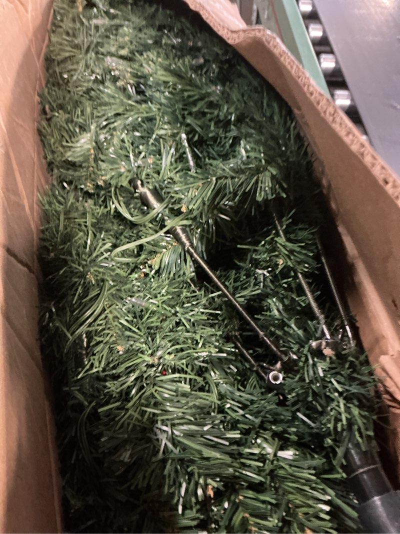 Condition photo showing As Is for 6 FT Pre-lit Christmas Tree Spruce with Remote Control, 300 Warm White Multi-Color Changing LED Lights, Artificial Hinged/Feel Real/Realistic for Home, Holiday Decoration Dual Color LED Green Green 6ft