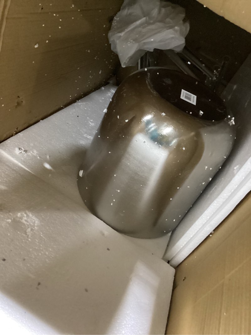 Condition photo showing As Is for Deco 79 Aluminum Metal Side End Accent Table Drip End Table with Melting Design and Shaded Glass Top, Side Table 16" x 16" x 25", Silver