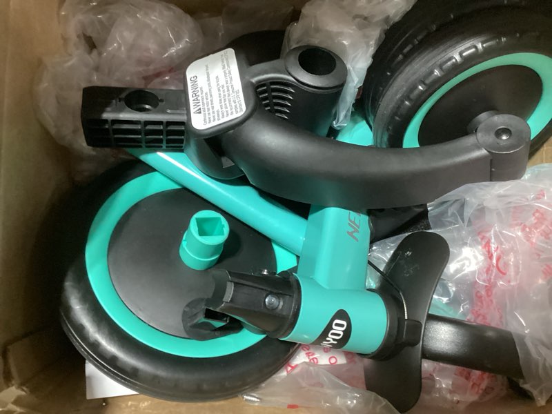 Condition photo showing As Is for newyoo Tricycles for 1-3 Year Olds, Toddler Bike, Birthday Gift and Toy for Boys and Girls, Toddler Tricycle with Parent Push Handle, Trike with Backrest and Safety Belt, Blue, TR007