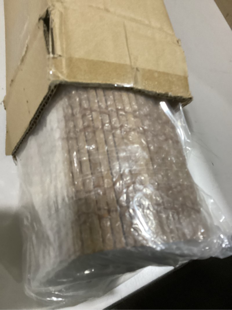 Condition photo showing Good Condition for LazBlinds No Tools No Drill Cordless Bamboo Roman Shades, Light Filtering Window Treatment, Roll Up Bamboo Blinds for Windows 28'' W x 64'' H, Ceylon Light Russet Light Filtering-ceylon Light Russet 28" W x 64" H
