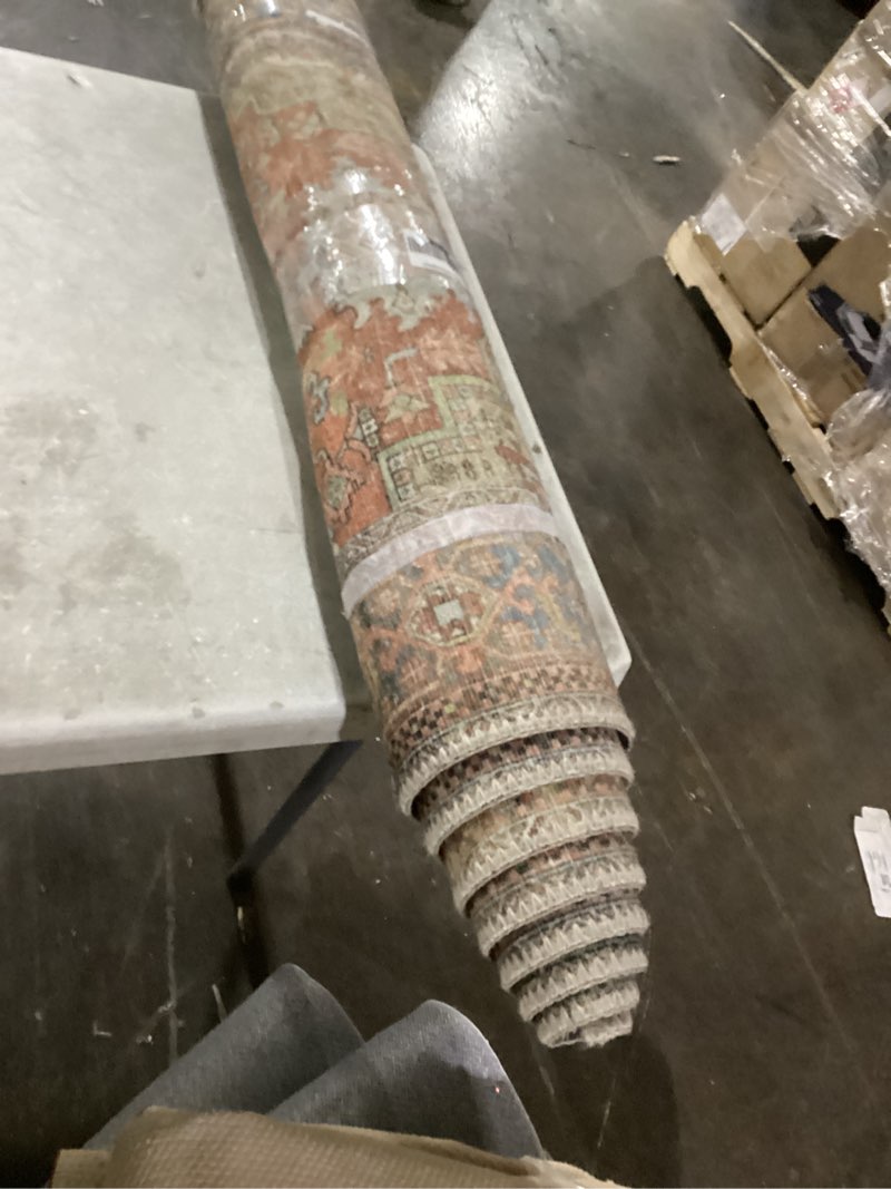 Condition photo showing Good Condition for loloi loren collection lq-15 terracotta/sky 2'-6" x 7'-6" runner rug terracotta / sky 2'6" x 7'6" (rectangular)