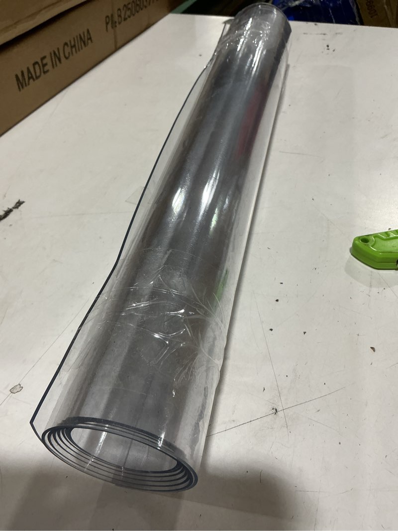 Condition photo showing New/Like New for clear table cover protector 19 x 54 inch, 1.5mm thick plastic desk protector mat, rectangular waterproof pvc placemats, transparent mat for desktop, dining room table, office writing desk 19" x 54" (rectangular) clear 1.5mm