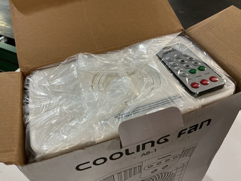 Condition photo showing Good Condition for portable air conditioners, 4-in-1 personal evaporative air cooler with remote, 3 speeds & 3 mist, 7-color night light, 2-8h timer, 1200ml mini air conditioner cooling fan for bedroom office home