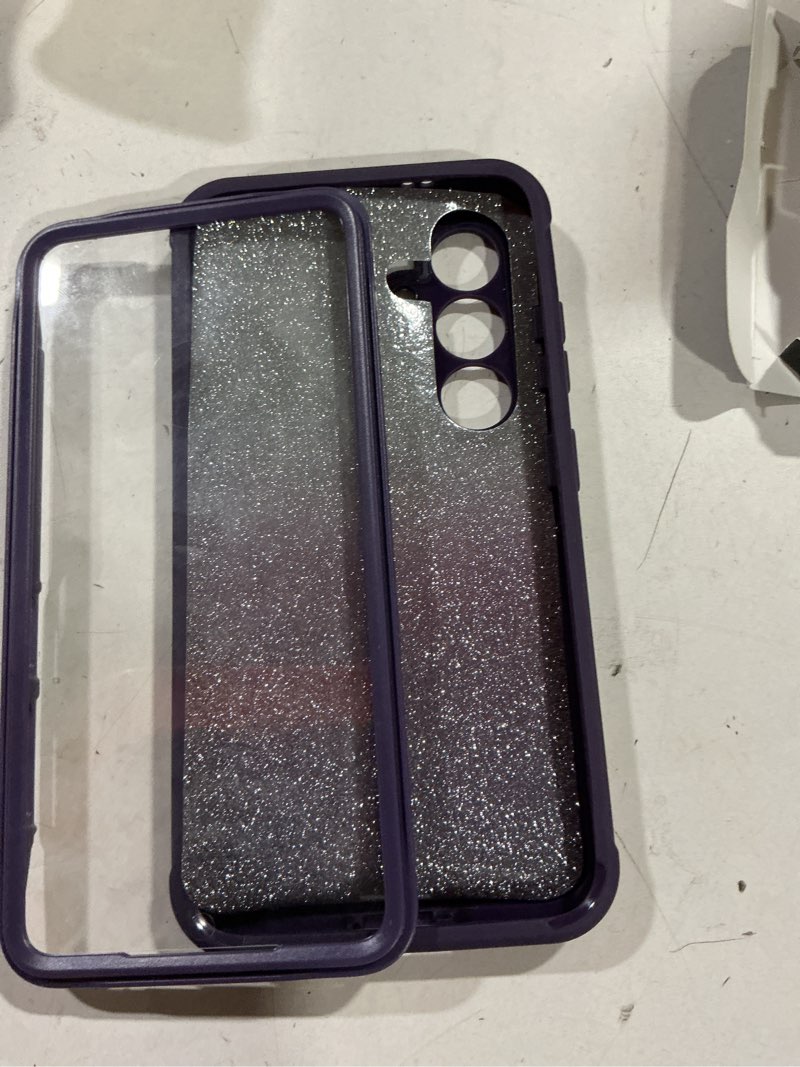 Condition photo showing New/Like New for hekodonk for samsung galaxy s25 case glitter,compatible with magsafe[built-in tempered glass screen protector & camera lens protection] full body shockproof protective bling phone case,amethyst samsung galaxy s25 amethyst