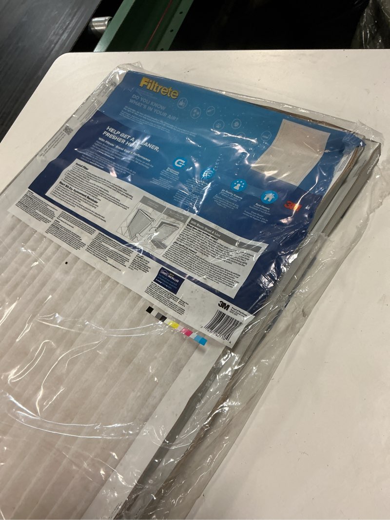 Condition photo showing As Is for filtrete 16-in w x 25-in l x 1-in merv 5 300 mpr basic dust and lint electrostatic air filter (3-pack)
