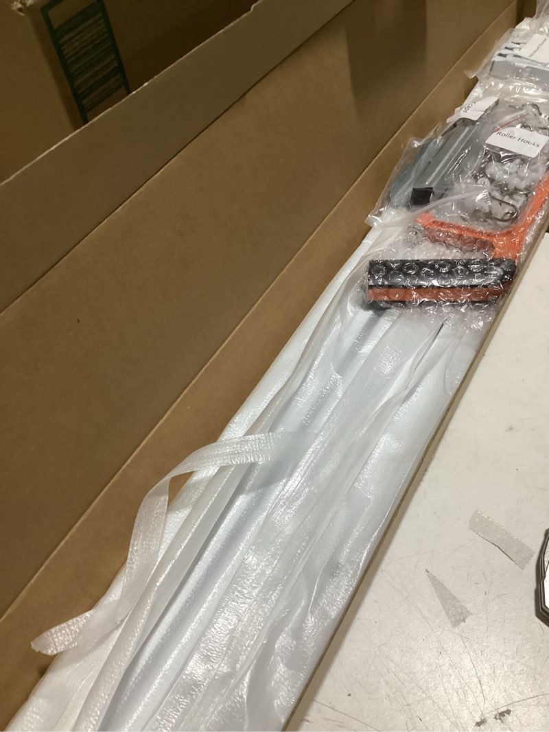 Condition photo showing Good Condition for curtain track, ceiling curtain track for room divider, ceiling mount rail set with roller hooks, white, 9ft - 12ft white 9ft - 12ft