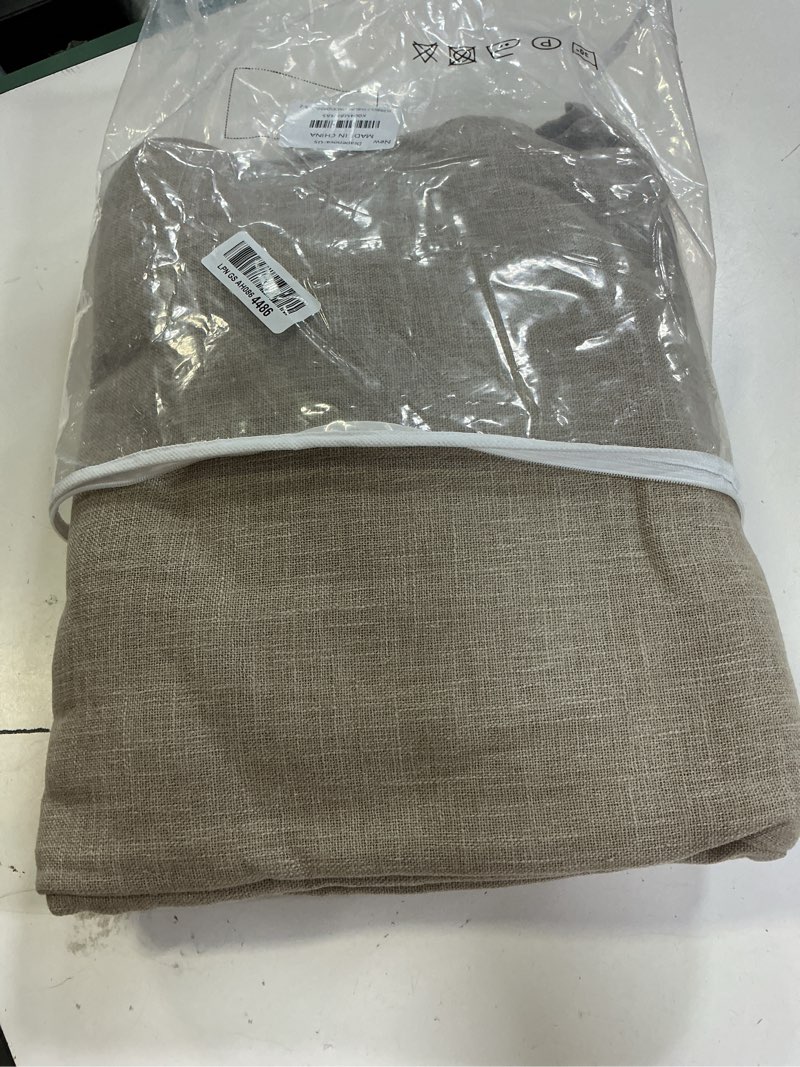 Condition photo showing Good Condition for pinch pleated curtains for living room 2 panels rustic farmhouse burlap thick linen textured light filtering pinch pleat drapes back tab semi sheer window curtain 90 inch long taupe burly wood birch 40"w x 90"l (pack of 2)