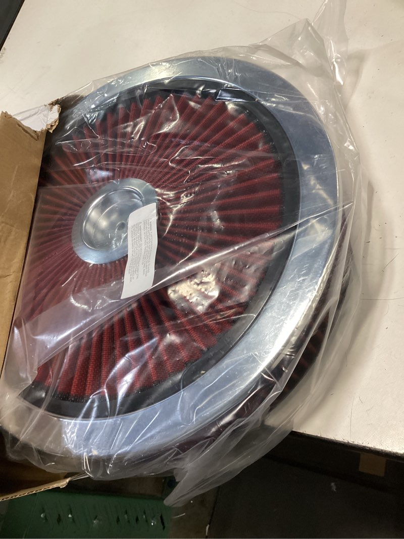 Condition photo showing Good Condition for a-team performance - high flow replacement air cleaner assembly w/flow-thru lid washable and reusable round air filter element kit with star wing nut - compatible with chevrolet gmc ford 14"x3" red