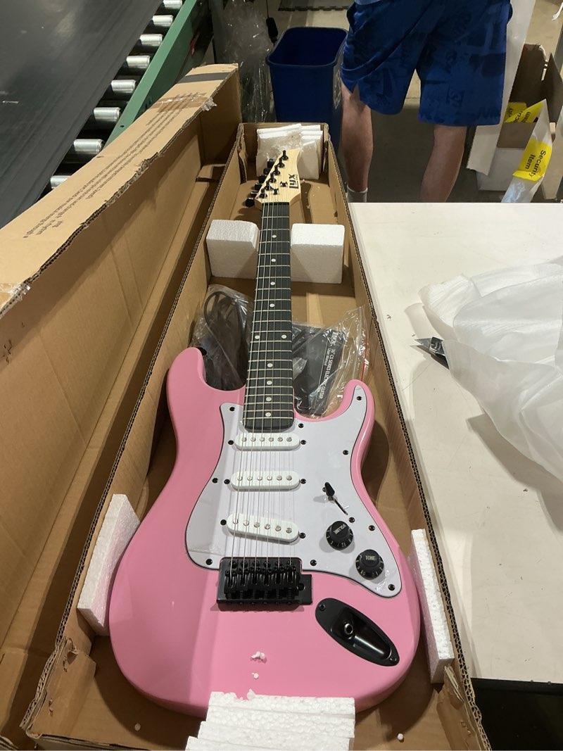 Condition photo showing Good Condition for lyxpro cs 30” electric guitar kit for beginner, intermediate & pro players with guitar, amp cable, 6 picks & learner’s guide | solid wood body, volume/tone controls, 5-way pickup - pink 36" right handed pink