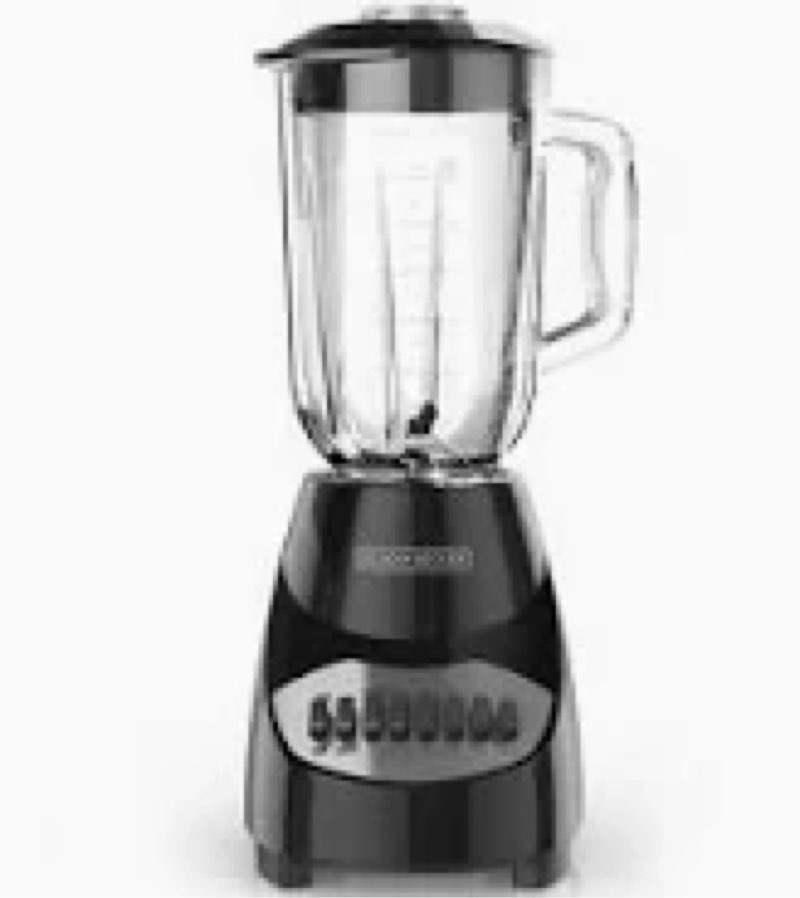 BLACK+DECKER Countertop Blender with 6-Cup Glass Jar, 10-Speed Settings, Black, BL2010BG