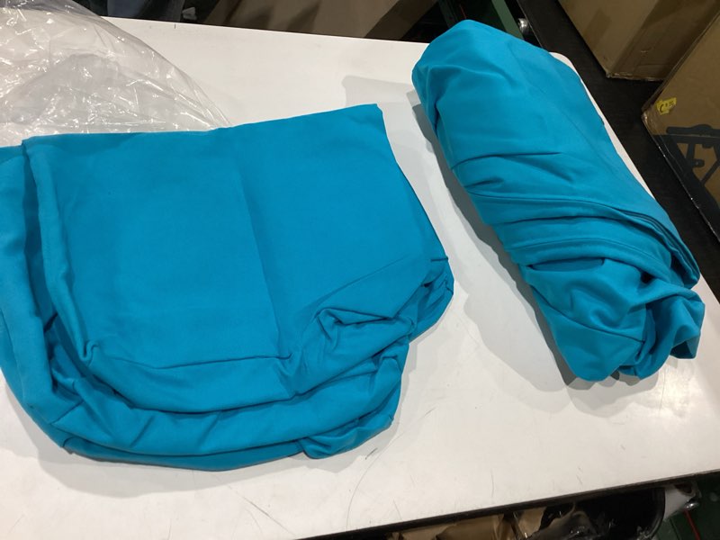 Condition photo showing Good Condition for outdoor curved sofa cushion cover with zipper & anti-slip particles, half moon patio furniture cushions covers waterproof, olefin fabric-only cover (aruba blue, 77/40 * 28 * 5.3inch) aruba blue 77/40*28*5.3inch