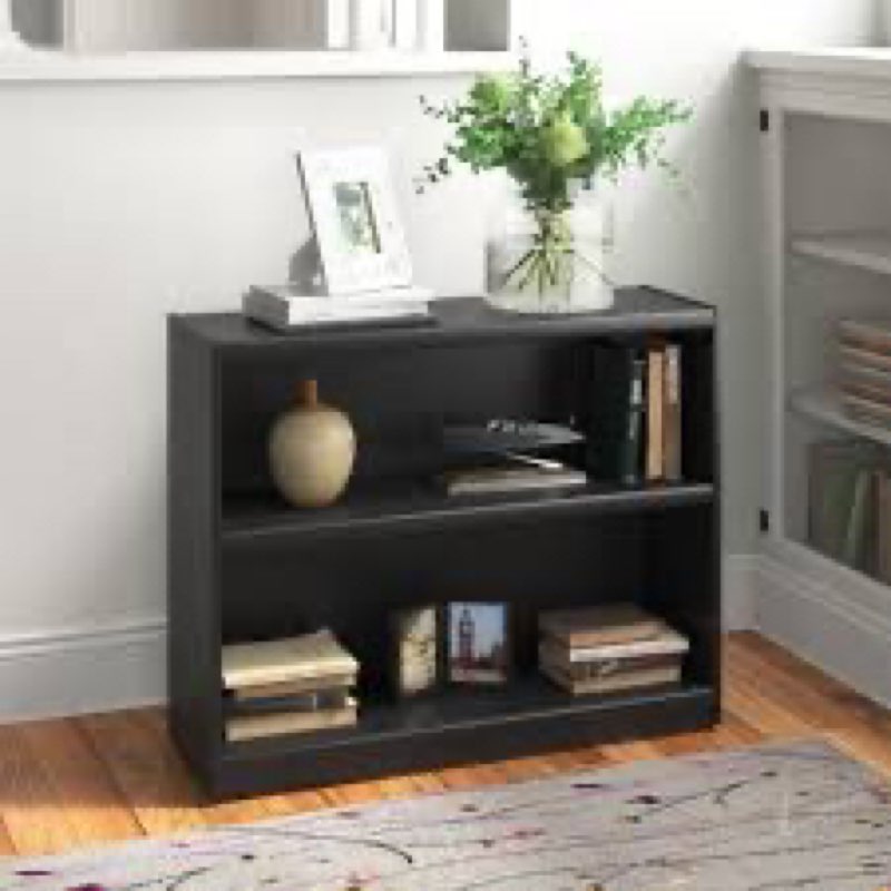 Paulica Small 2 Shelf Bookcase, Storage and Display Bookshelf for Home Office and Living Room
