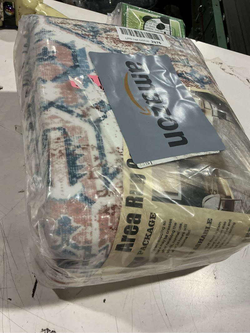 Condition photo showing Good Condition for rugland 5x7 area rugs for living room - stain resistant washable rugs 5x7, non slip backing vintage tribal pattern machine washable area rugs (5'x7', blue) tpr11-blue 5' x 7' (rectangular)