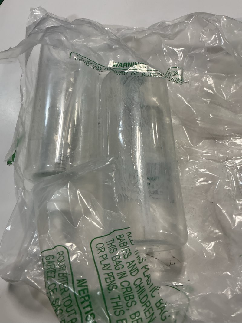 Condition photo showing As Is for Pump Bottle, Refillable Plastic Empty Lotion Soap Dispenser Liquid Container for Bathroom Shampoo and Body Wash, 32oz/1l Clear 2 Pack 32oz/1000ml Clear