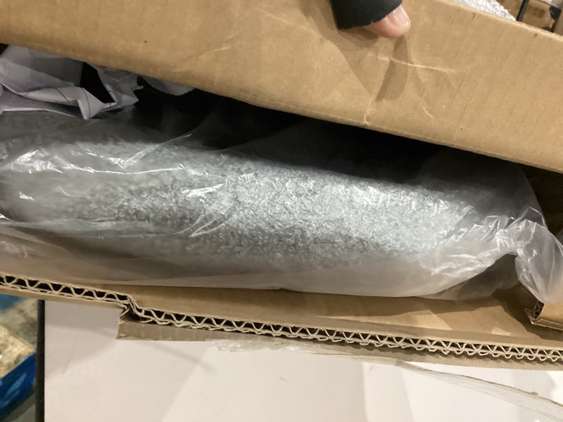 Condition photo showing As Is for Vanity Chair with Adjustable Backrest Sherpa Makeup Vanity Stool with Back Armless Multifunction Chair for Dressing Home Office Kitchen Dinning Room and Living Room(Adjustable Backrest-Sherpa Gray) Adjustable Backrest-sherpa-grey