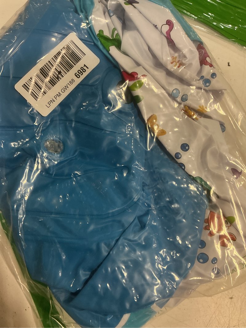 Condition photo showing Good Condition for mommy's helper | inflatable under the sea baby bathtub, collapsible safe baby bath tub with anti-sliding saddle horn seat, must have travel toddler bath, portable bathtub recommended months 3 to 18 blue, white