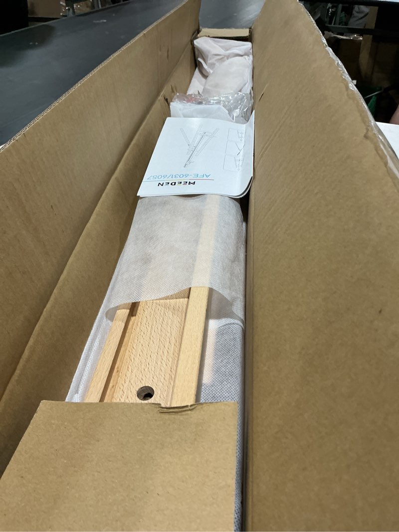 Condition photo showing New/Like New for meeden painting wooden art easel: solid beechwood display easel stand hold canvas up to 43'' - adjustable easel from 57''-76" for adults student studio gallery - natural