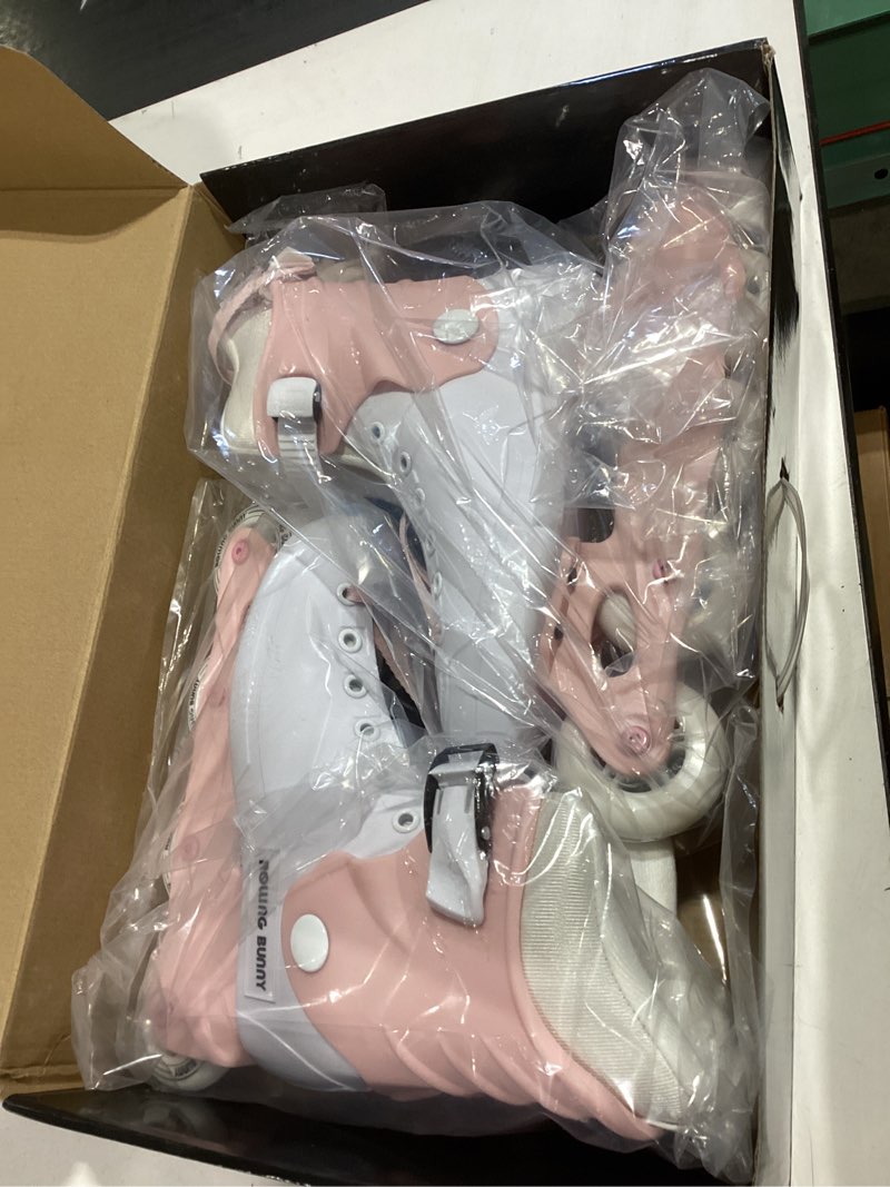 Condition photo showing Good Condition for inline skates for women girls - adult inline skates for outdoor and indoor, with durable outer shell and ankle support, abec-7 bearings, solid and comfortable pink / white us women 7