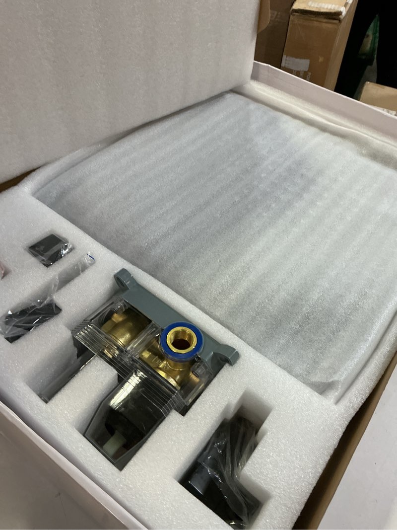 Condition photo showing New/Like New for gotonovo Rainfall Bathroom Shower System Rain Shower Head and Handle Set Wall Mounted Shower Complete Combo Solid Brass Pressure Balancing Shower Mixer Valve 16 Inch Matte Black