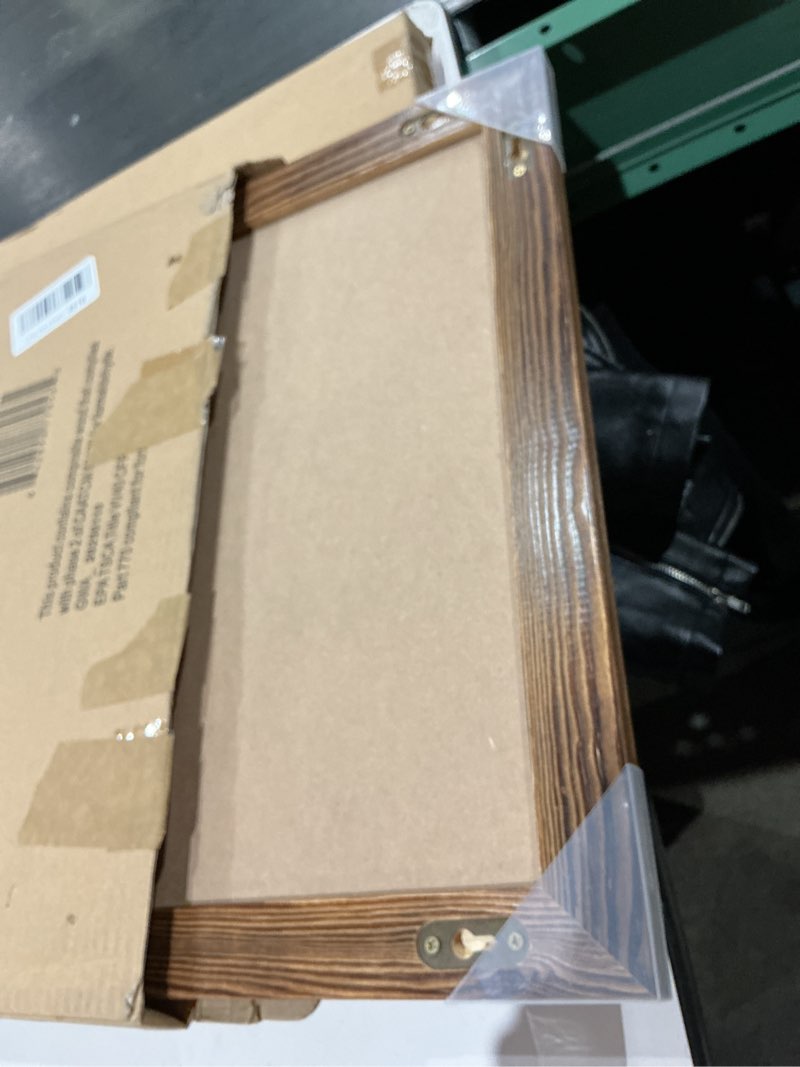 Condition photo showing Good Condition for hbcy creations 18" x 24" torched brown solid wood frame wall chalkboard, magnetic surface, home décor, restaurant & café menus, blackboard, includes chalk, eraser & hanging hardware 2 - torched brown 18"w x 24"h