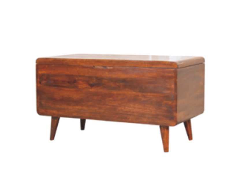 Curved Chestnut Blanket Box