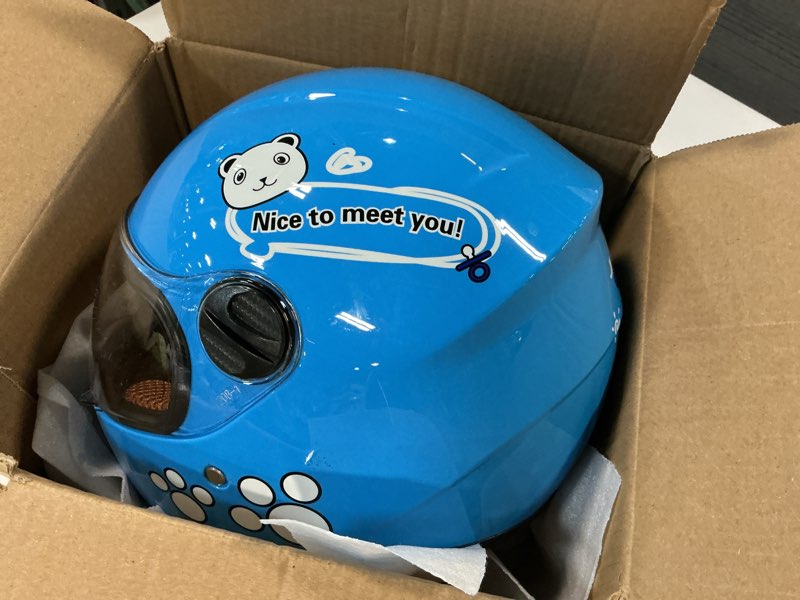 Condition photo showing Good Condition for Kids Bike Helmet with Gloves, for Pedal Scooter, Motorcycle, ATV, Quad Bicycle, Suitable for Ages 3-6 BLUE