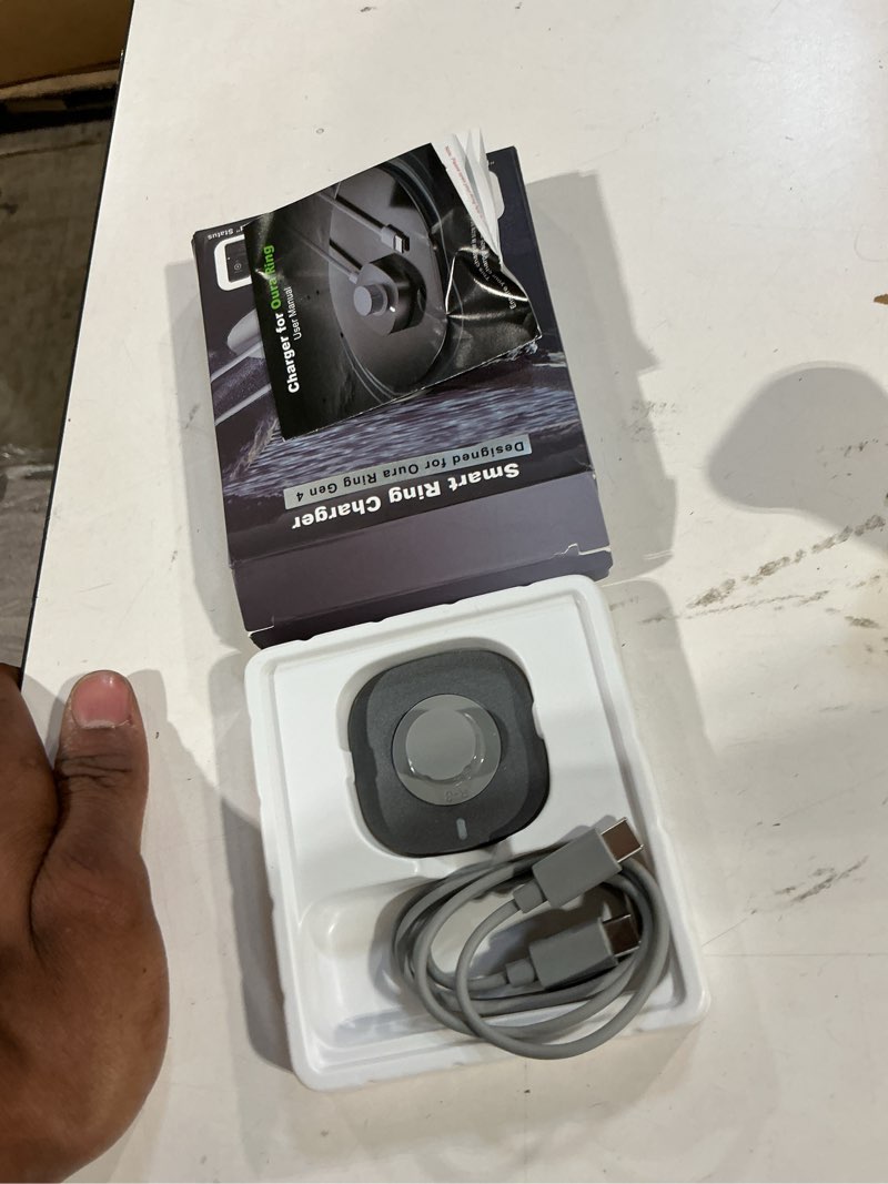 Condition photo showing Good Condition for charger compatible with ring gen 4 size 8, fast charging dock with usb-c cable (not compatible with ring gen 3)