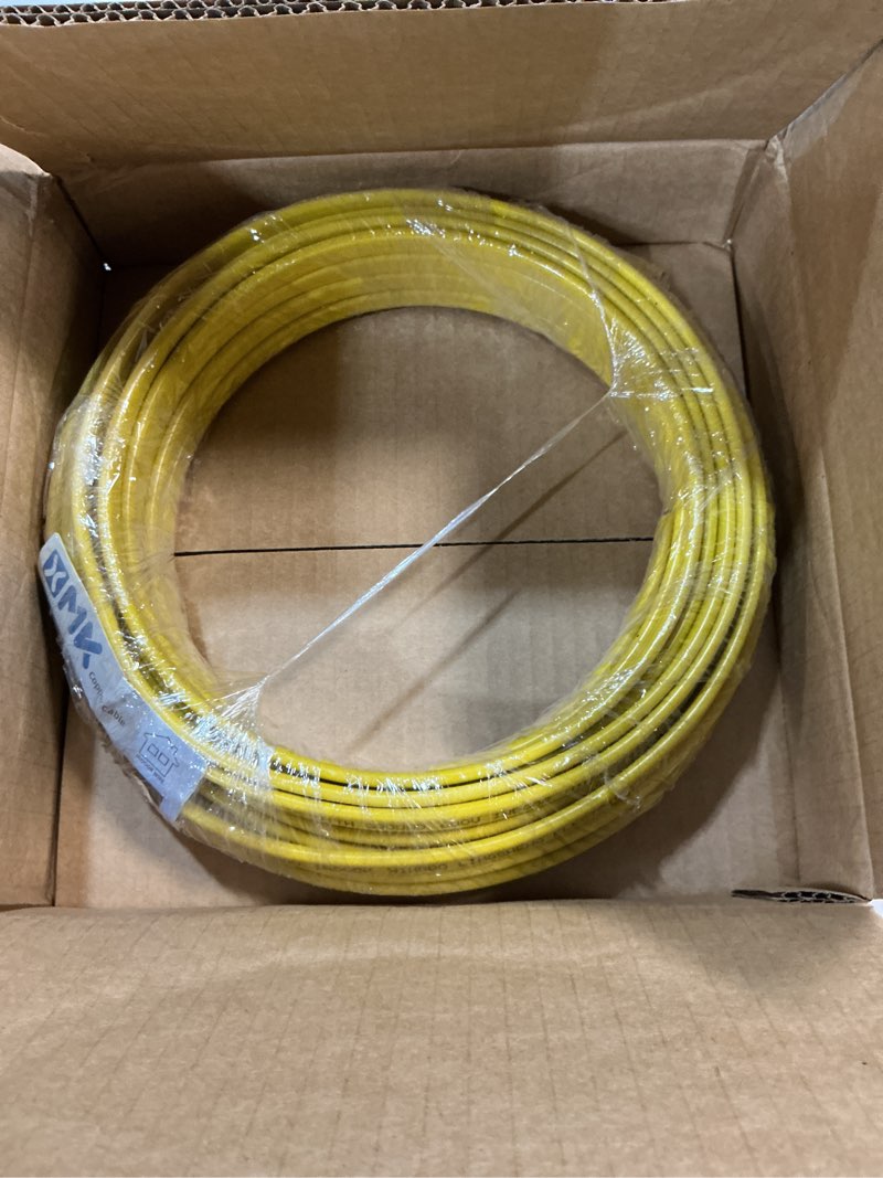 Condition photo showing New/Like New for nm-b 12/2 wire with ground,50ft 12 gauge 2 conductors electrical wire,12 awg copper nonmetallic sheathed 12/2 with ground nm-b cable,residential solid indoor wiring for branch circuit switches,outlets 12 awg-2 conductor w/ ground,yellow 50ft