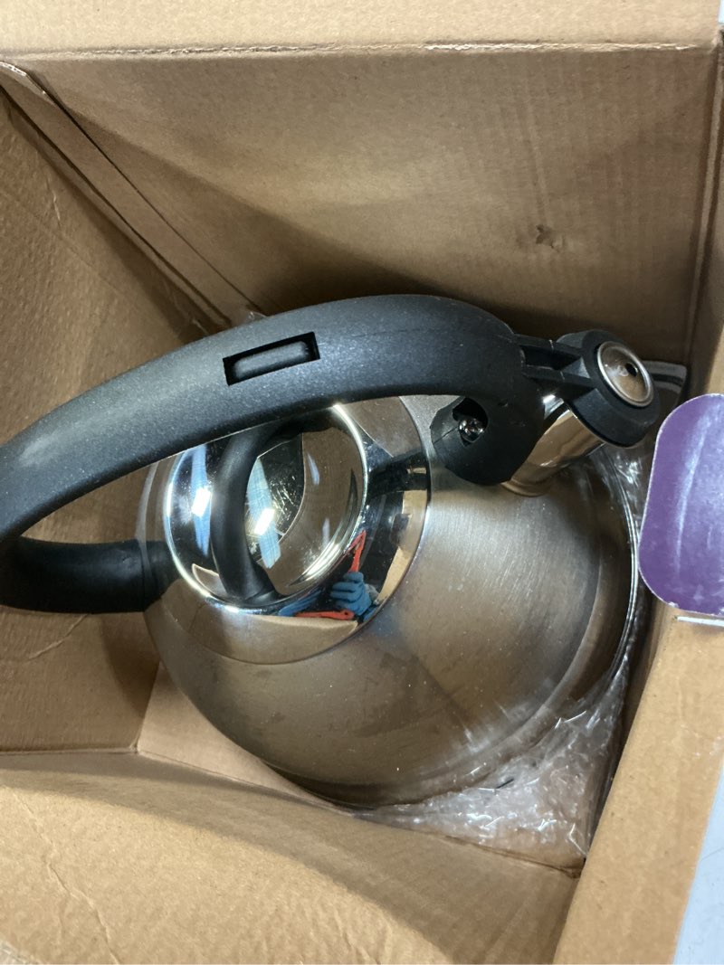 Condition photo showing Good Condition for Mr. Coffee Flintshire 1.75-Quart Stainless Steel Whistling Tea Kettle – Brushed Satin Finish Stove-Top Kettle for Boiling Water 1.8 Quarts Brushed Satin