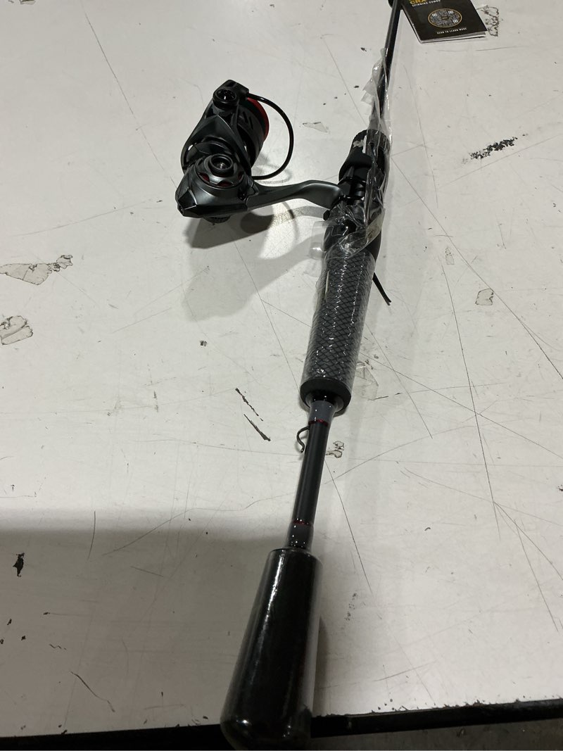 Condition photo showing Good Condition for lew’s speed spin crx spinning reel and fishing rod combo, 7-foot, 1-piece hm40 graphite rod, medium-light power, fast action, size 200 reel, 9+1 bearings, 6.2:1 gear ratio, speed gears, gray/black