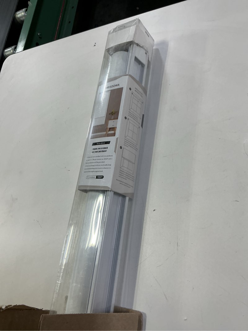 Condition photo showing As Is for ChrisDowa Cordless Free-Stop 100% Blackout Blinds for Windows, Roller Windows Shades with Thermal Insulated, UV Protection Fabric for Living Room, Office and Home. Easy to Install.White,45" W X 72" H 45"W x 72"H White