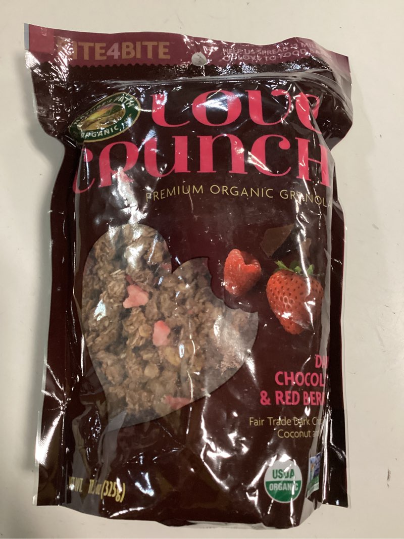 Condition photo showing New/Like New for Love Crunch Organic Dark Chocolate and Red Berries Granola, Non-GMO, Fair Trade, by Nature's Path, 11.5 Ounce(Pack of 1) (Best before 01/19/2026)