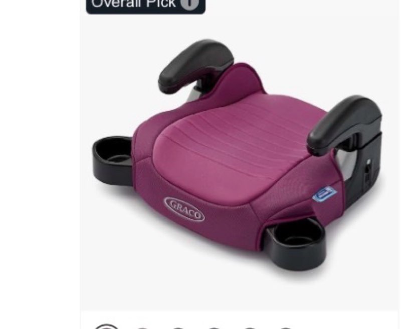 Graco TurboBooster 2.0 Backless Booster Car Seat, Trisha, Easy to Clean with Halfway Cup Holders