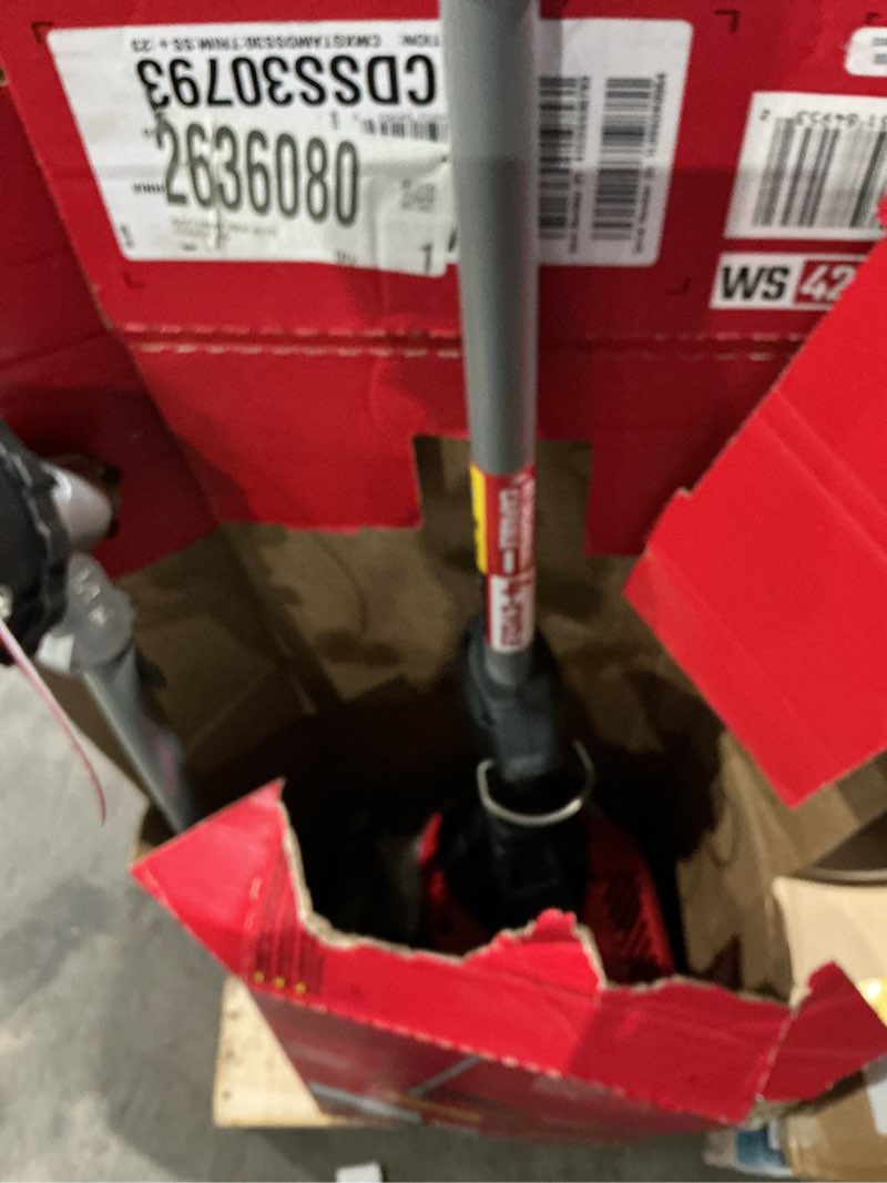 Condition photo showing As Is for craftsman ws4200 30cc 4-cycle gas powered straight shaft string trimmer, liberty red (b09wg8x642)