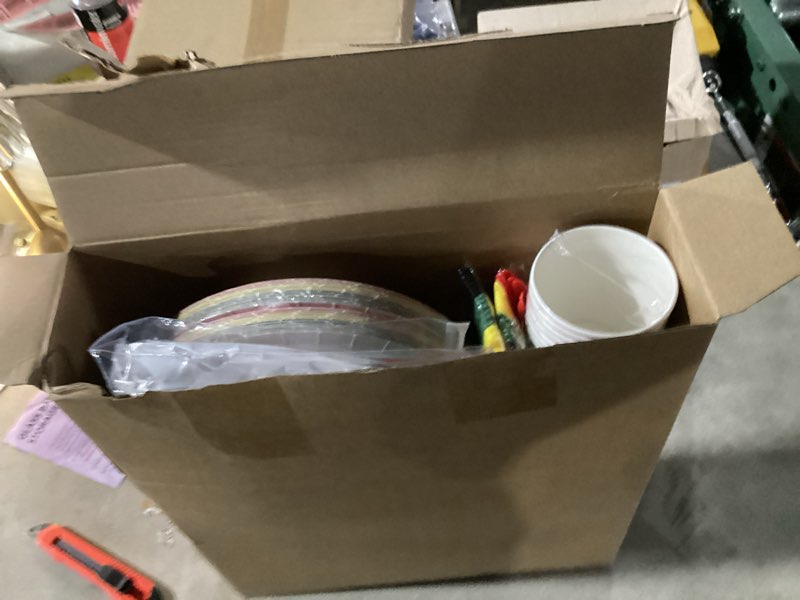 Condition photo showing Good Condition for Havawish 340 Pcs Black History Month Party Supplies Include Black History Month Disposable Paper Plates Napkins Cups Forks Knives Spoons Cutlery Tablecloth for Kwanzaa Afro American, Serves 48 Guests Black Freedom Style