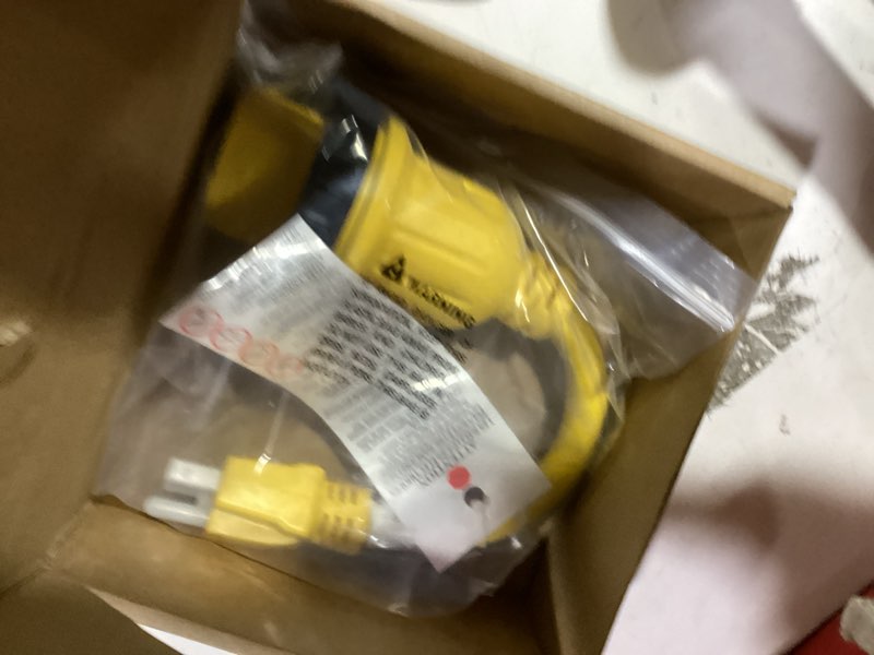Condition photo showing Good Condition for kohree 30 amp to 15 amp 110 rv adapter plug, 15a male to 30a female rv power adapter, nema 5-15p to l5-30r twist lock rv dogbone electrical adapter cord 12" 15m/30f 12" twist lock without led indicator