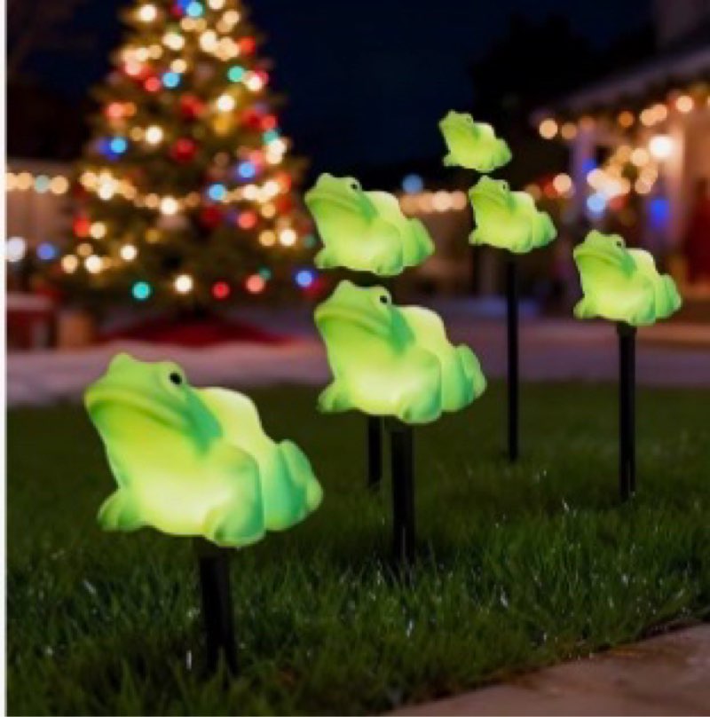 BeHiller Solar Frog Path Lights Outdoor for Garden Art Decor,6PACKS Frog Easter Gifts Decorations,Fr