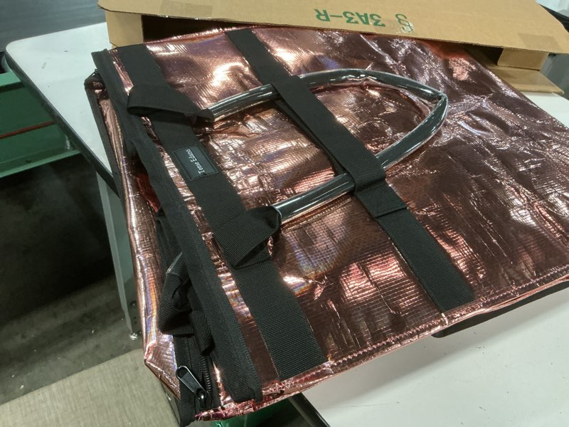 Condition photo showing Good Condition for reusable grocery bag on wheels large capacity shopping trolley foldable rolling tote bag with heavy duty handle for travel rose gold large