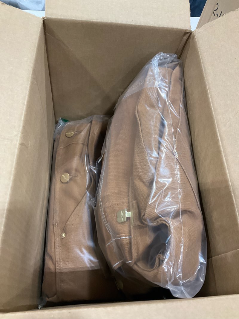 carhartt men's loose fit firm duck bib overall, carhartt brown, 50 x 30